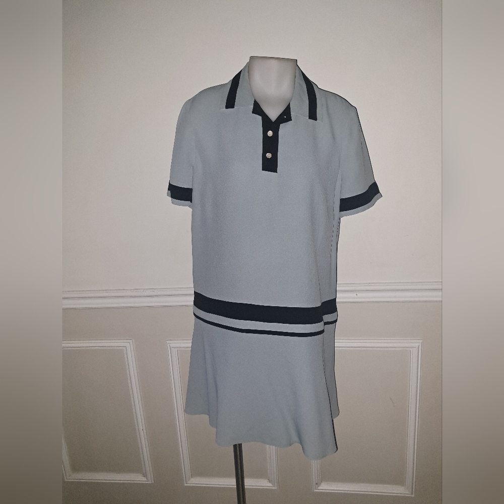 Chic Gray Dress with Black Accents VALENTINO size 8